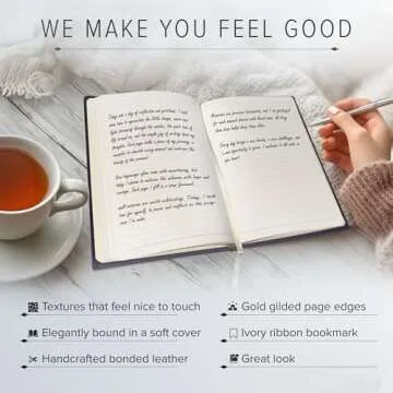 Gallery Leather Journal Notebook - 192 Pages, Softcover, For Men and Women, For Writing, Work & Travel, Handcrafted - Acadia Navy - 9.75 x 7.5 ", Large Lined