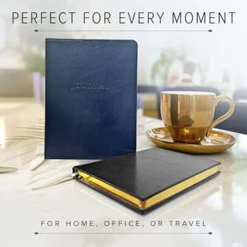 Gallery Leather Journal Notebook - 192 Pages, Softcover, For Men and Women, For Writing, Work & Travel, Handcrafted - Acadia Navy - 9.75 x 7.5 ", Large Lined