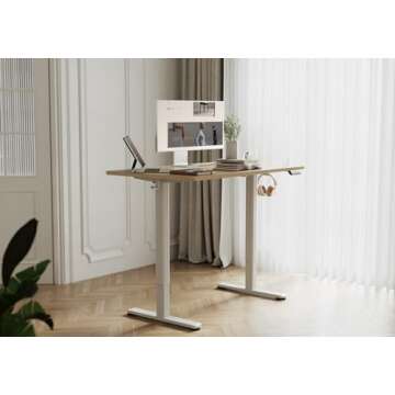 YDN Electric Standing Desk, 48x24 Inch Stand up Desk Adjustable Height, Sit Stand Home Office Desk w...
