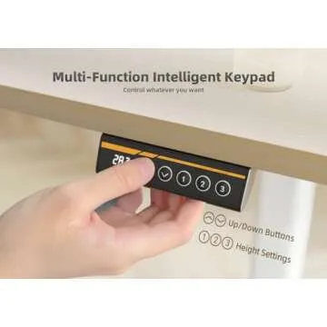 YDN Electric Standing Desk, 48x24 Inch Stand up Desk Adjustable Height, Sit Stand Home Office Desk with Splice Board, Natural Top