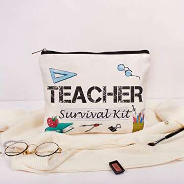Teacher Appreciation Gifts - Survival Kit & Makeup Bag for Women & Men, Perfect for Teacher's Day, Birthday & Christmas