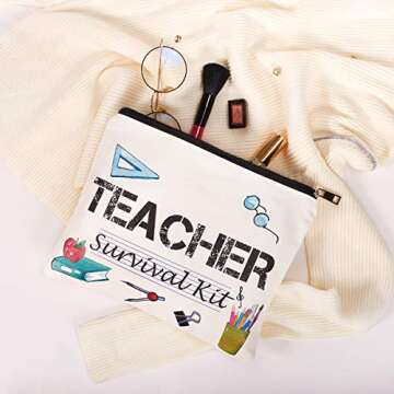 Teacher Appreciation Gifts - Survival Kit & Makeup Bag for Women & Men, Perfect for Teacher's Day, Birthday & Christmas