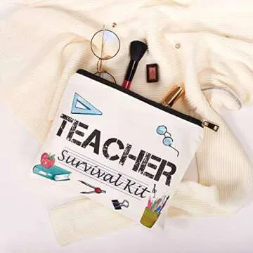Teacher Appreciation Gifts - Survival Kit & Makeup Bag for Women & Men, Perfect for Teacher's Day, Birthday & Christmas
