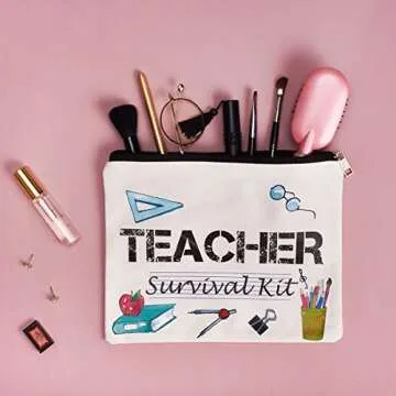 Teacher Appreciation Gifts - Survival Kit & Makeup Bag for Women & Men, Perfect for Teacher's Day, Birthday & Christmas