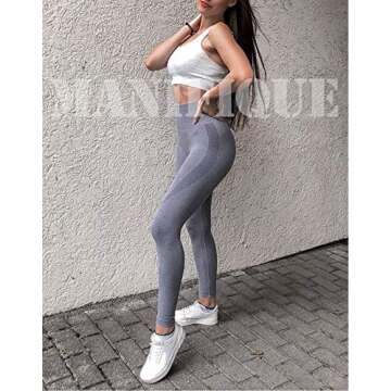 MANIFIQUE Women's High Waisted Yoga Pants 7/8 Length Leggings with Pockets