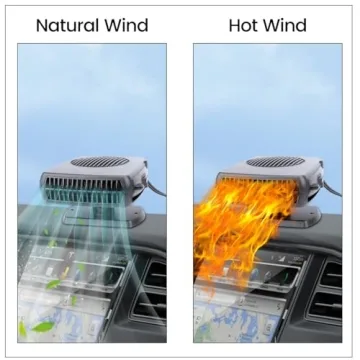 Car Heater, Portable Electronic Auto Fan Heater 12V 200W 2 in 1 Heating/Cooling Function Fast Heating Car Defrost Defogger (Black)