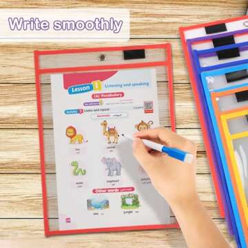 Ufmarine Dry Erase Pockets - Reusable Educational Sleeves