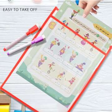 Ufmarine Dry Erase Pockets - Reusable Educational Sleeves