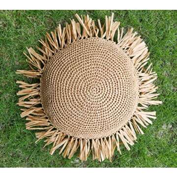 Homesunshine Pillow Cover Boho Pillowcase Crochet Throw Pillow Covers Fringe Brown Cushion Cover Rustic Home Decor Throw Pillow Cover 18x18 INCH