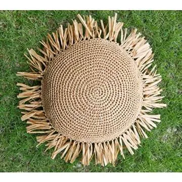 Homesunshine Pillow Cover Boho Pillowcase Crochet Throw Pillow Covers Fringe Brown Cushion Cover Rustic Home Decor Throw Pillow Cover 18x18 INCH