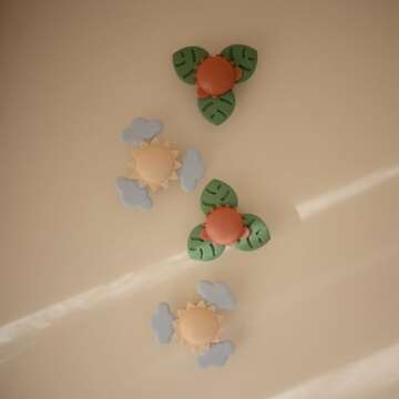 mushie Sunshine Suction Spinner Toy | Toddler Sensory Toys for Bath & Play