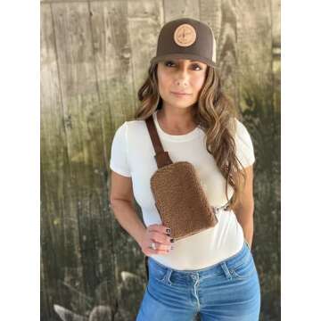 INICAT Fleece Fanny Packs Sherpa Purse Small Crossbody Sling Bags Mini Chest Bag Fashion Waist Pouch...