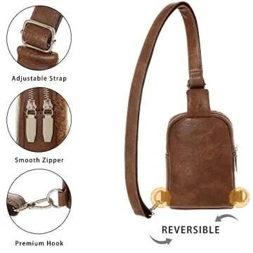 INICAT Fleece Fanny Packs Sherpa Purse Small Crossbody Sling Bags Mini Chest Bag Fashion Waist Pouch for Workout Running Travel Hiking(05Sherpa Fleece-Brown)