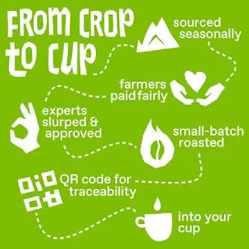 Ethical Bean Fairtrade Organic Coffee, Classic Medium Roast, Whole Bean Coffee (12 Oz Bag)