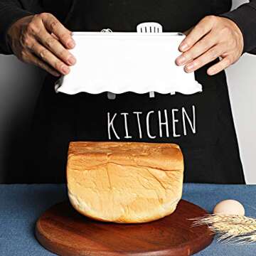 HAOTOP Porcelain Nonstick Baking Bread Loaf Pan, 8.5 x 5 Inch, White