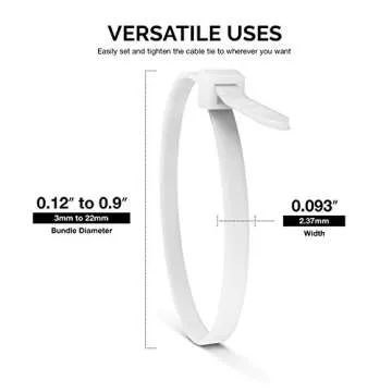 Neiko 51259A 200-Piece Heavy Duty Cable Zip Ties