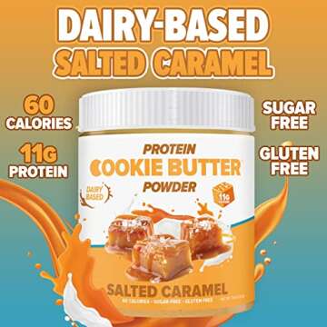 Flexible Dieting Lifestyle Whey Protein Cookie Butter Powder - Salted Caramel | Keto-Friendly, Low Carb, Sugar-Free, Gluten-Free | Easy to Mix, Bake and Spread | 7.9oz