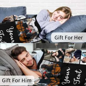 Cara Nonna Custom Blanket with Photo Personalized Blankets and Throws Picture Blanket for Christmas Mothers Day Birthday Gifts Customized Gifts for Mom Dad Couple Girlfriend Boyfriend Wife Husband