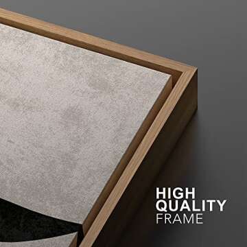 SIGNWIN Framed Canvas Print Wall Art Set Mid-Century Black Polygon Variety Abstract Shapes Illustrations Modern Art Decorative Contemporary for Living Room, Bedroom, Office - 24"x36"x2 Natural