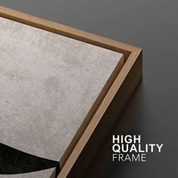 SIGNWIN Framed Canvas Print Wall Art Set Mid-Century Black Polygon Variety Abstract Shapes Illustrations Modern Art Decorative Contemporary for Living Room, Bedroom, Office - 24"x36"x2 Natural