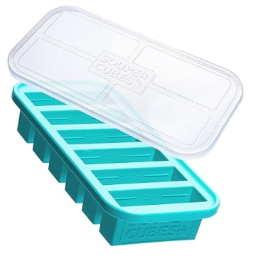 Souper Cubes 1/2 Cup Silicone Freezer Mold, Perfect for Storing Soups, Sauces, Juices, Desserts, Smo...