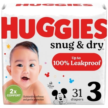 Huggies Snug & Dry Baby Diapers, Size 3 (16-28 lbs), 31 Ct