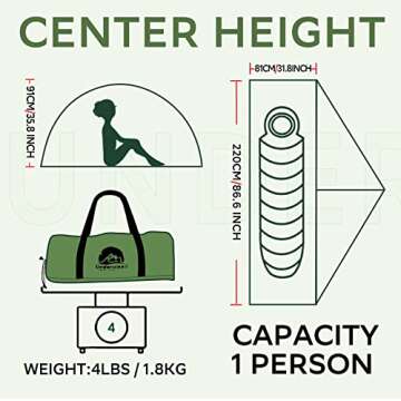 1-Person Backpacking Tent for 4-Season - Winter Waterproof Tent for One Person, Lightweight Camping Tent for Backpacking, Easy Set Up Cold Weather Tent by Underwood Aggregator