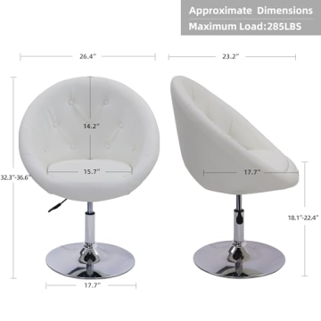 Luxury Adjustable Swivel Vanity Office Accent Chair