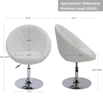 Luxury Adjustable Swivel Vanity Office Accent Chair