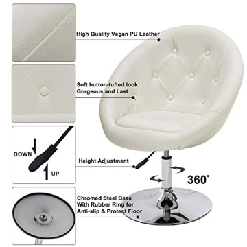 Luxury Adjustable Swivel Vanity Office Accent Chair