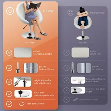 Luxury Adjustable Swivel Vanity Office Accent Chair