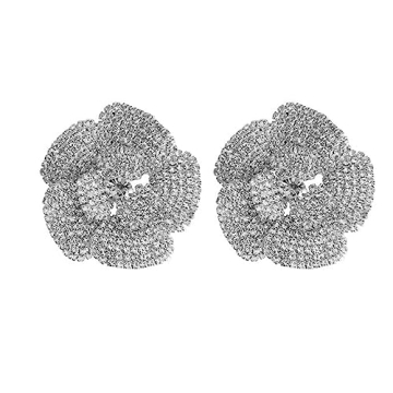 Elegant Crystal Flower Stud Earrings for Women - TBNA