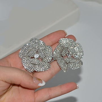 Elegant Crystal Flower Stud Earrings for Women - TBNA
