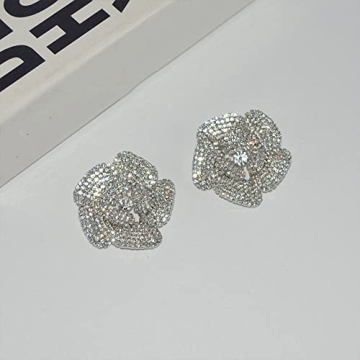 Elegant Crystal Flower Stud Earrings for Women - TBNA