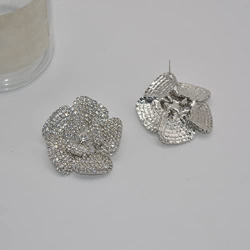 Elegant Crystal Flower Stud Earrings for Women - TBNA