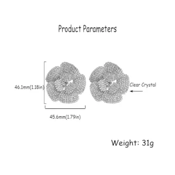 Elegant Crystal Flower Stud Earrings for Women - TBNA