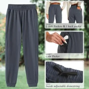 HOdo Womens Tall Fleece Joggers with Pockets