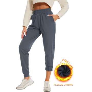 HOdo Womens Tall Fleece Joggers with Pockets