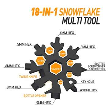 Gifts for Men, 2Pcs 18-in-1 Snowflake Multitool Stocking Stuffers for Men, Christmas Gifts for Men, ...