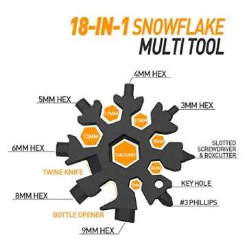 Gifts for Men, 2Pcs 18-in-1 Snowflake Multitool Stocking Stuffers for Men, Christmas Gifts for Men, ...