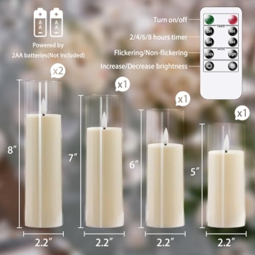 Yeelida Flameless Candles with Remote & Timer - Elegance Redefined