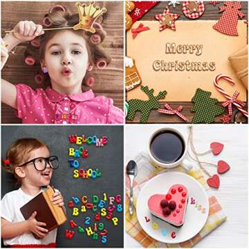 Patelai 4 Pcs Valentines Day Silicone Molds Silicone Chocolate Letter Numbers Molds for DIY Non-stick and Easy to Release 0-9 Number and 26 Molds for Baking Desserts Cake Party Favors(0.7 Inch,Pink)