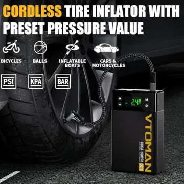 VTOMAN X1 Jump Starter with Air Compressor, 2500A Car Battery Jumper Starter (Up to 8.5L Gas/6L Diesel Engine) with 150PSI Auto Tire Inflator, 12V Portable Booster Pack, Lithium Jump Box Charger-Black