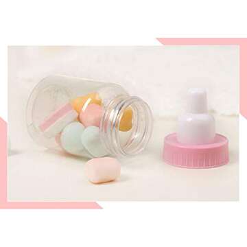 Charming Pink Baby Bottle Shower Favors - Pack of 24