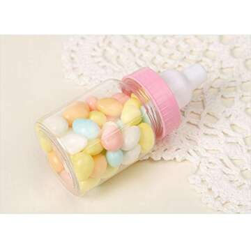 Charming Pink Baby Bottle Shower Favors - Pack of 24
