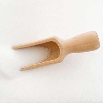 Wooden Scoop (5.5"+3") 1Big 1Small bath salt scoop Natural Beech Wood Scoop for Flour, Bath Salt, Su...