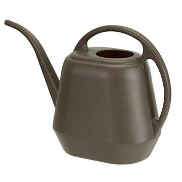 Fasmov Plastic Watering Can, 1-Gallon, Deep Gray