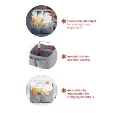 Skip Hop Diaper Caddy Organizer with Touch Light - Beige