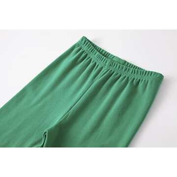 Winging Day Little Kids Girls Boys Soft Comfy Cotton Thermal Underwear Solid Color Green Sleepwear Pajamas Pjs 2pcs Set size 6