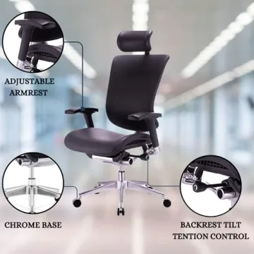 GM Seating Dreem Ergonomic Leather Office Chair for Comfort
